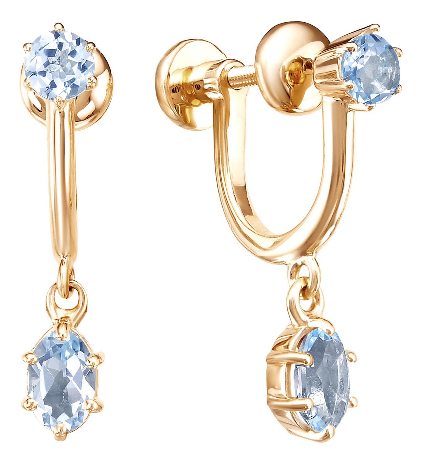 Серебряные серьги с подвесками Империал S1689JU/Ag-607/20POZ с топазами