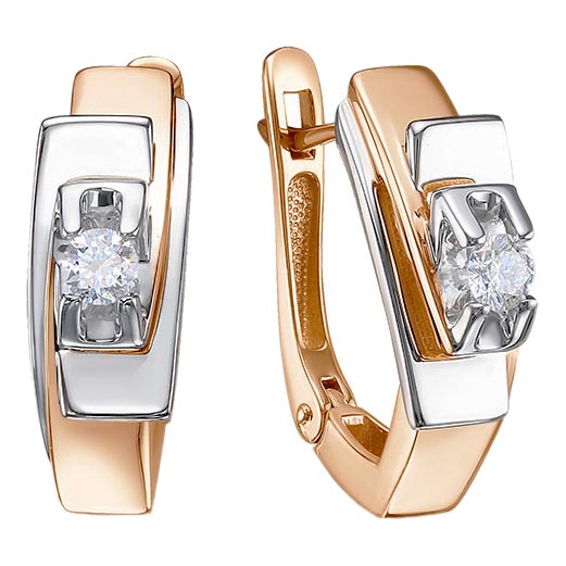 Золотые серьги Империал S1826-120 c бриллиантом