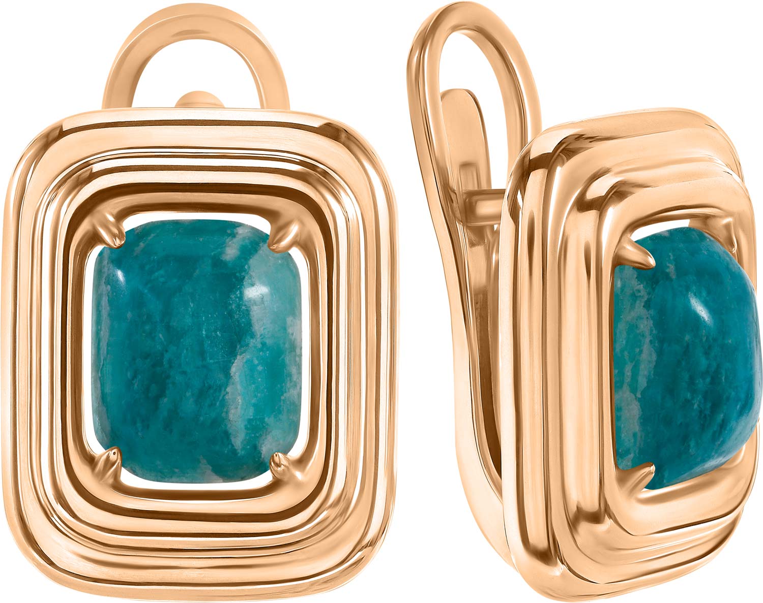 Серебряные серьги Империал S2061JU/Ag-609/11POZ с амазонитами