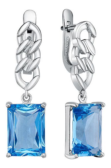 Серебряные серьги с подвесками Империал S2082/Ag-607/76 с ситаллами