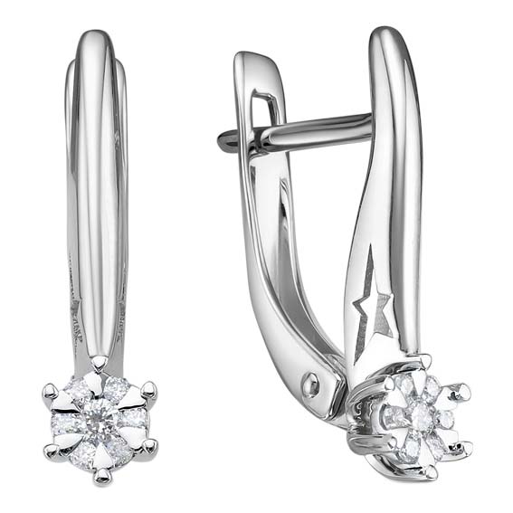 Серьги из белого золота Империал S2535-220 с бриллиантами