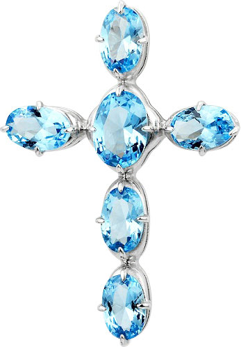 Серебряный декоративный крестик Инталия 5188-101-9 с топазами