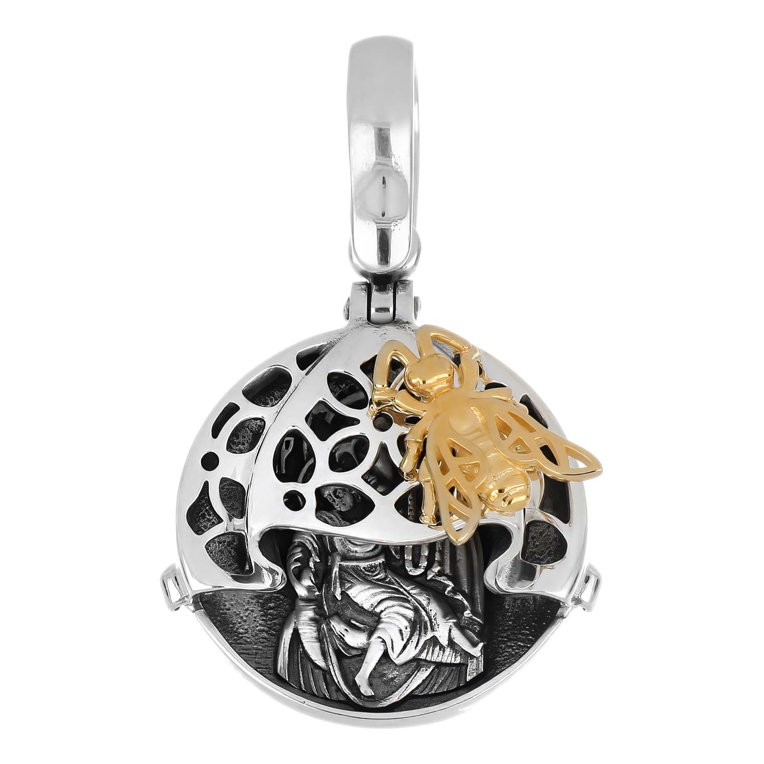 Серебряная иконка ''Киккская икона Божией Матери'' Иордань S-P-467