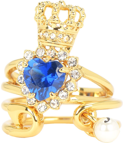 Латунное наборное кольцо корона Juicy Couture WJW575/463 c жемчугом
