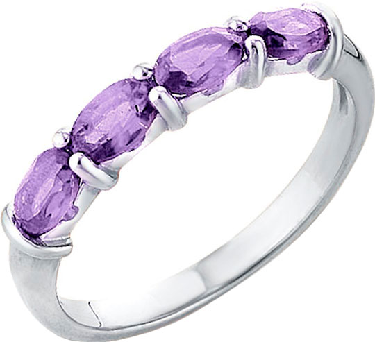 Серебряное кольцо Ювелирные Традиции K620-009Am с аметистами