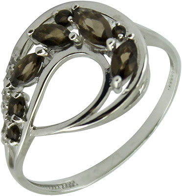 Серебряное кольцо Ювелирные Традиции K620-2171TR с раухтопазами, фианитами