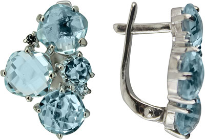 Серебряные серьги Ювелирные Традиции S620-1774T с топазами