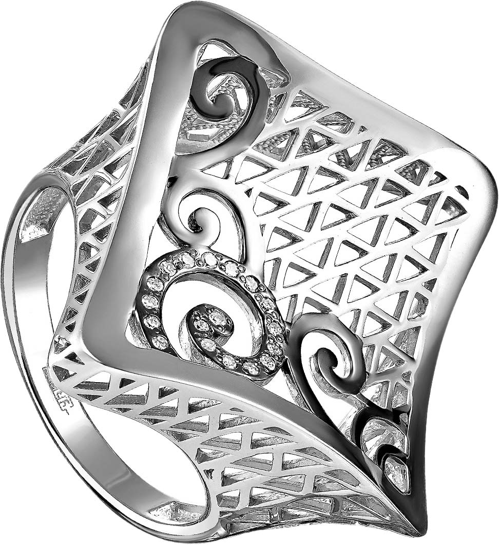 Женский перстень из белого золота Kabarovsky 11-11127-1000 с бриллиантами