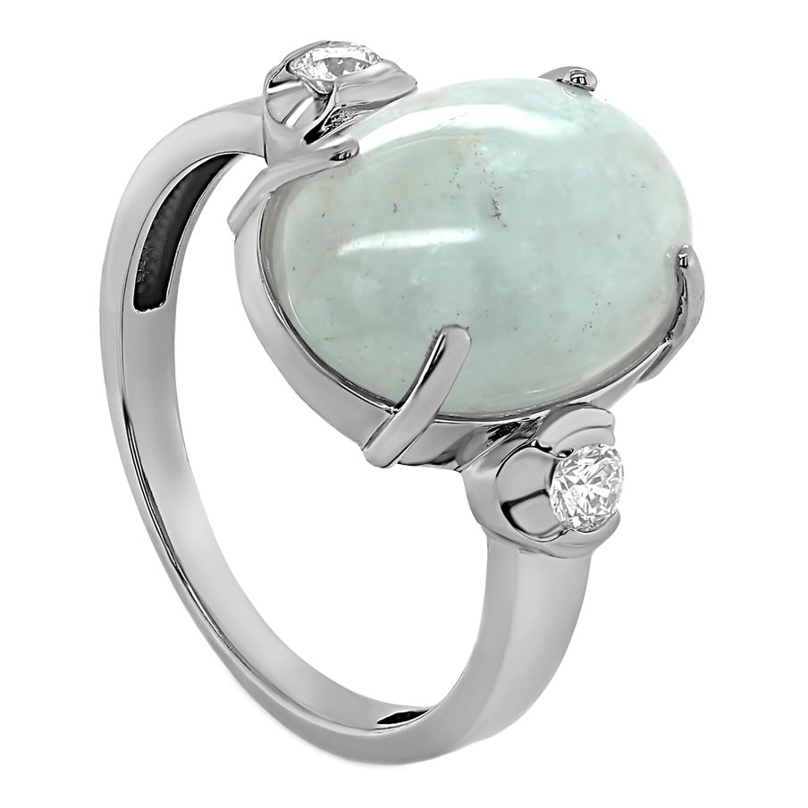 Кольцо из белого золота Kabarovsky 11-11704-10300 с аквамарином, бриллиантами