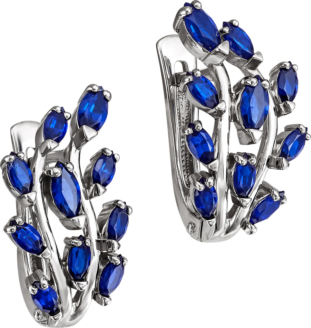 Серебряные серьги Kabarovsky 12-094-8200 с шпинелью Swarovski