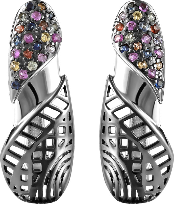 Серебряные серьги Kabarovsky 12-206-7991 с фианитами Swarovski