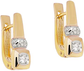 Золотые серьги Kabarovsky 12-21389-1000 c бриллиантом