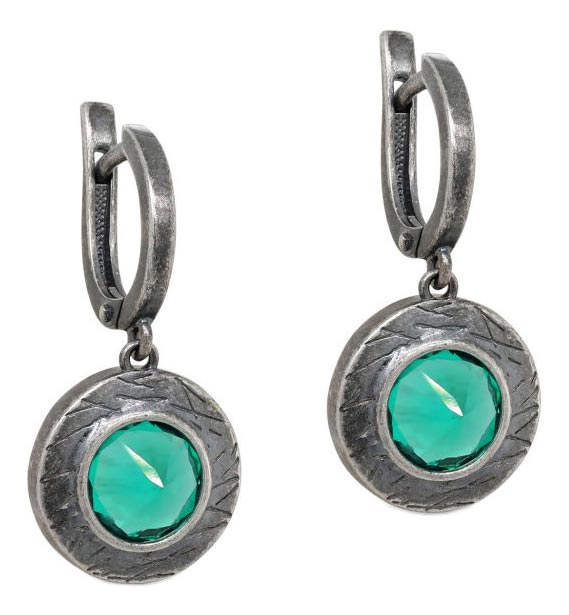 Серебряные серьги с круглыми подвесками Kabarovsky 12-359-40483 с фианитами