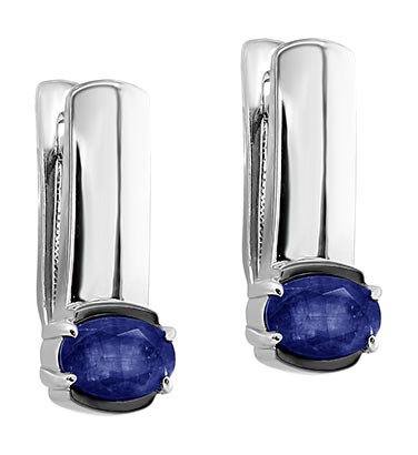 Серебряные серьги Kabarovsky 12-506-1189 с сапфиром