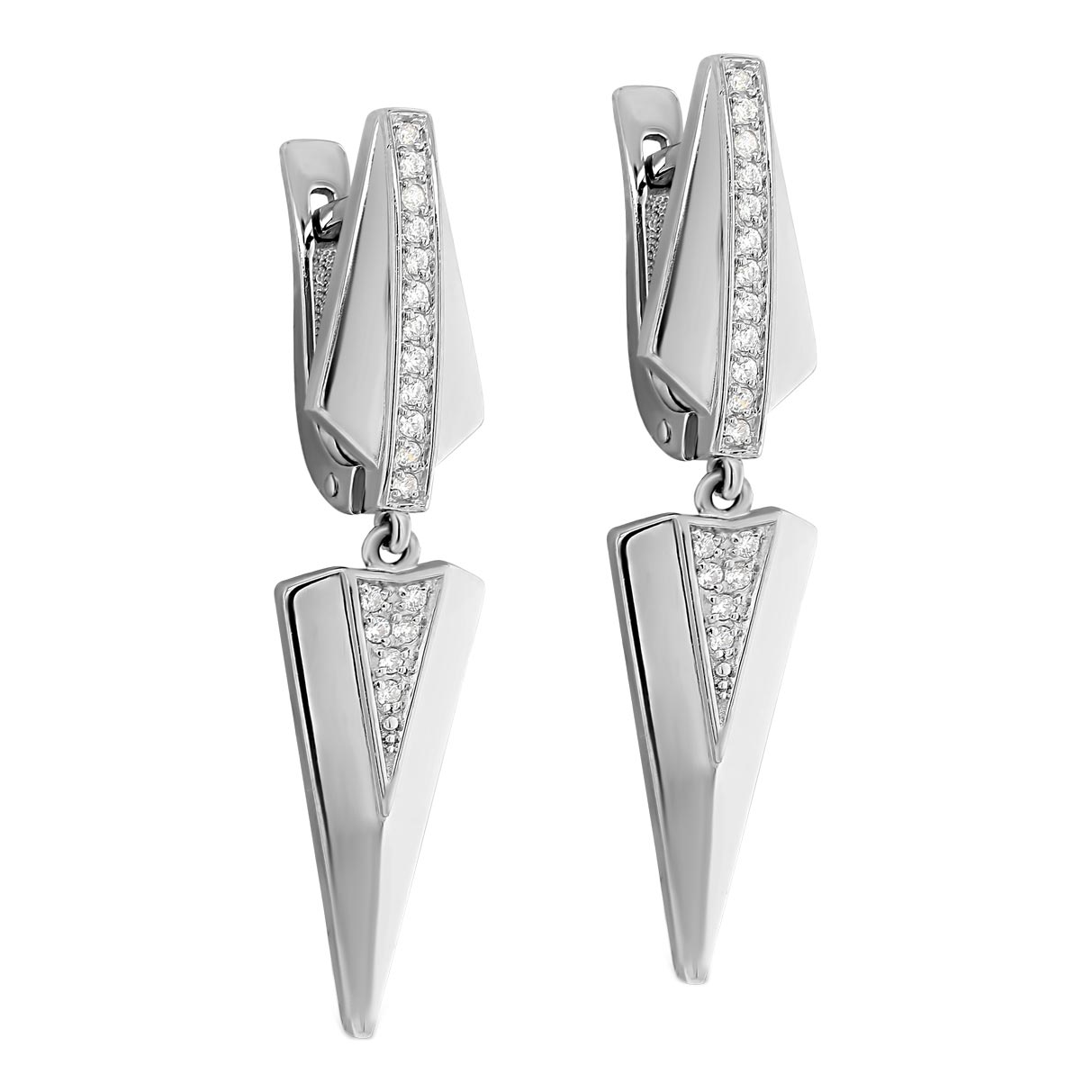 Серебряные серьги с подвесками Kabarovsky 12-536-7900 с фианитами
