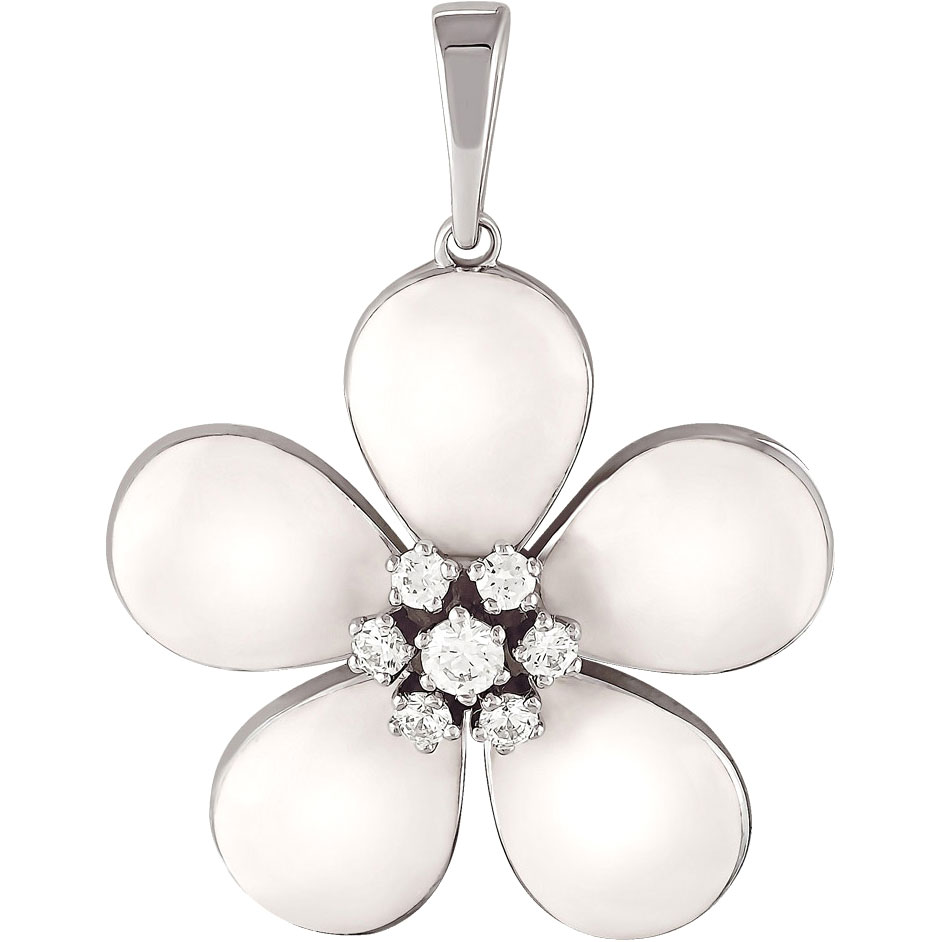 Серебряная подвеска Kabarovsky 13-011-8121 с эмалью, фианитами Swarovski