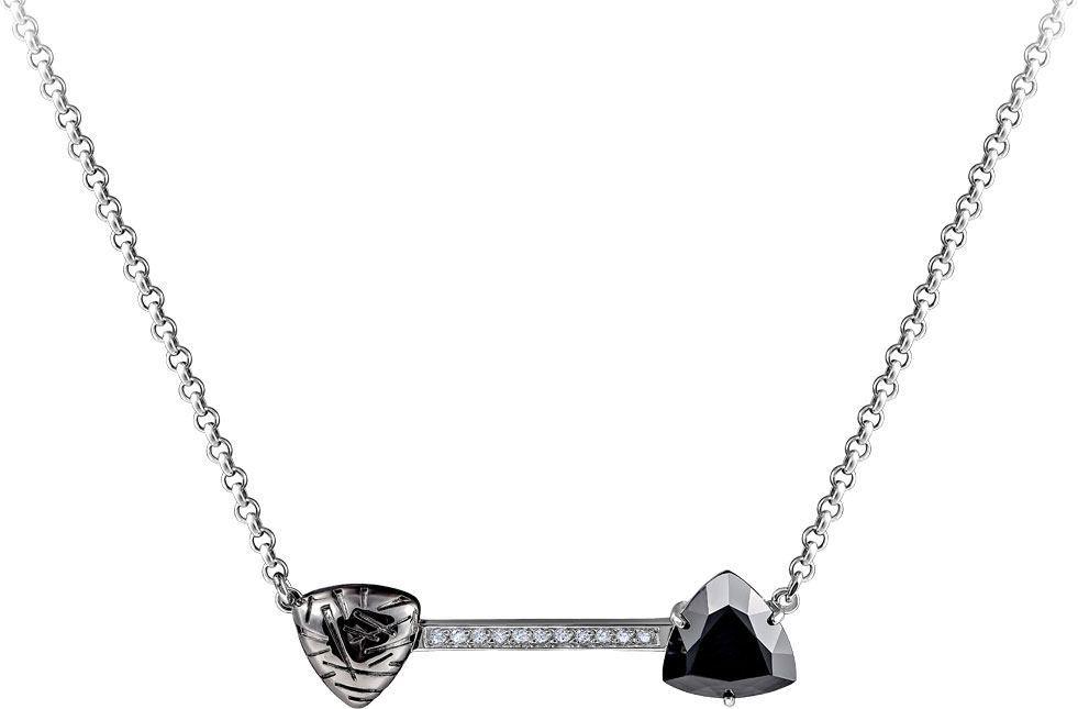 Серебряная подвеска на цепочке Kabarovsky 16-170-1889 с агатом, фианитами Swarovski