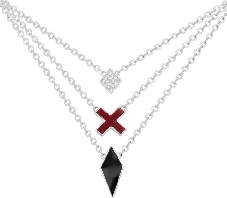 Серебряное колье с подвесками Kabarovsky 16-365-7901 с эмалью, фианитами