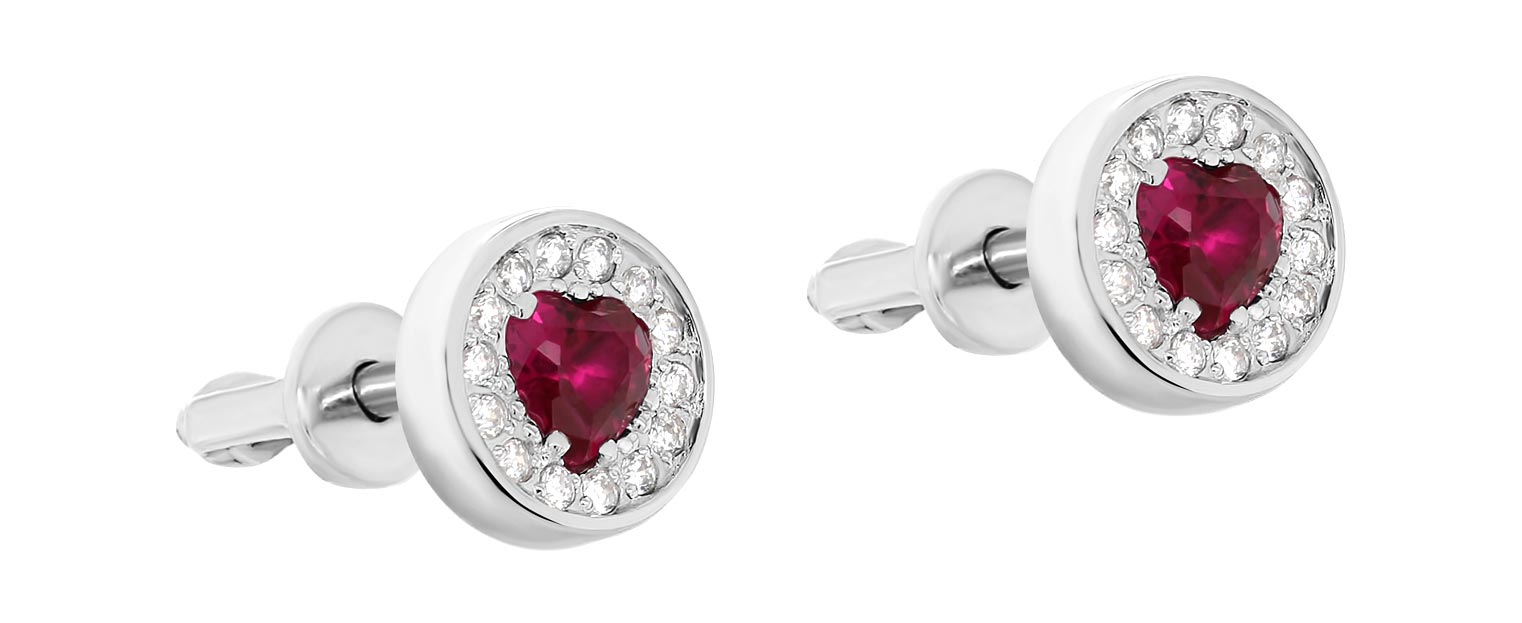 Серебряные серьги пусеты-гвоздики Kabarovsky 2-090-40300 с фианитами