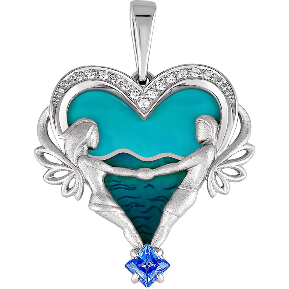 Серебряная подвеска Kabarovsky 3-057-0901 с эмалью, фианитами Swarovski