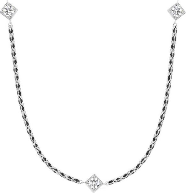 Серебряное колье Kabarovsky 6-027-8100 с эмалью, фианитами Swarovski