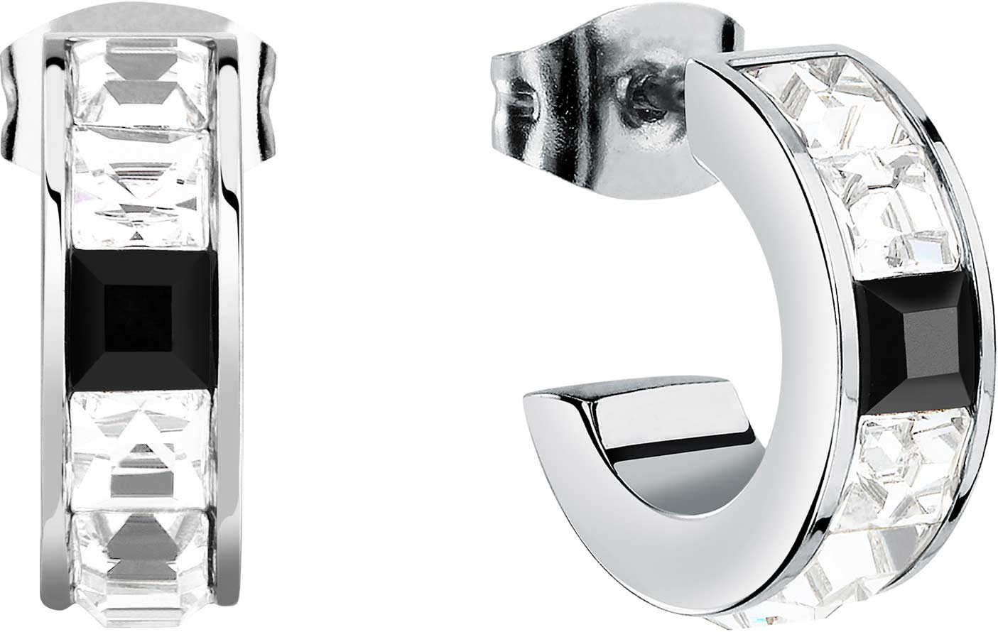 Стальные серьги полукольца KARL LAGERFELD KLAYC38 с кристаллами