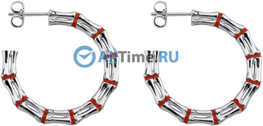 Серебряные круглые серьги Kenzo 7017295_11_01_000 c лаковым покрытием