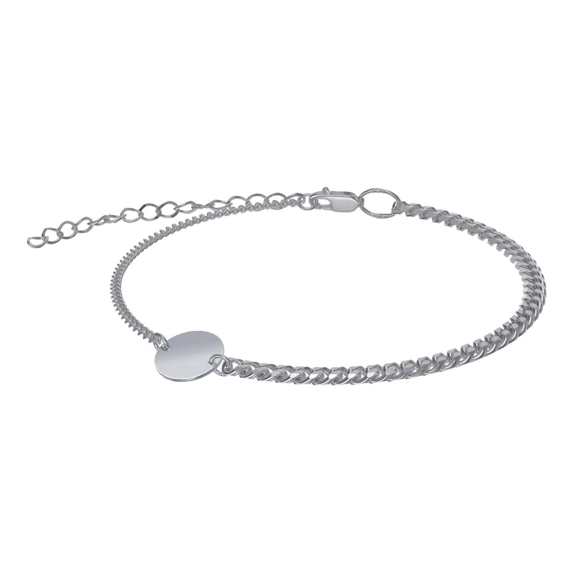 Серебряный браслет цепь с подвеской Krastsvetmet NB-22-1742JU-3-0-90