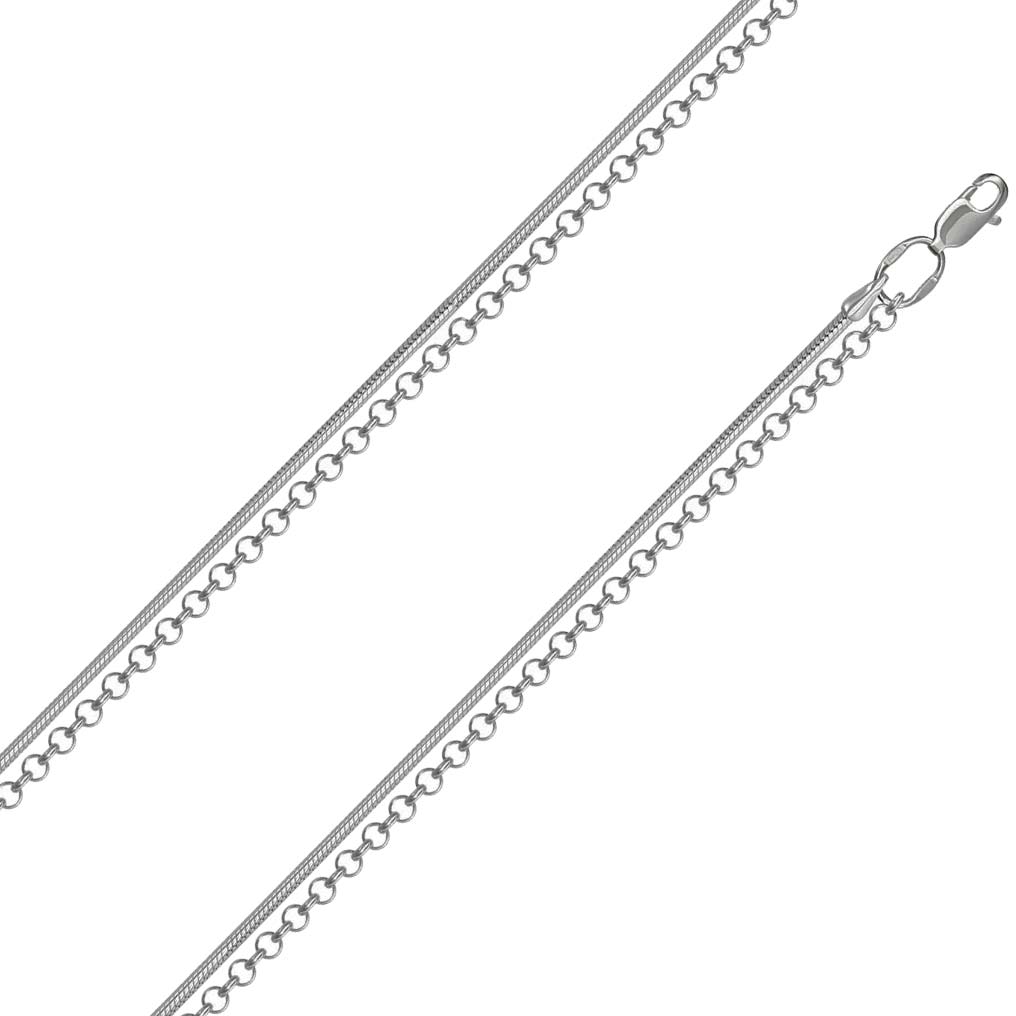 Серебряный браслет цепь на ногу Krastsvetmet NB-22-423JU-3-0-40