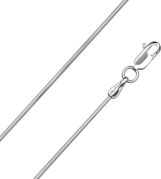 Цепочка на шею из белого золота Krastsvetmet NC-18-078-3-0-30 с плетением снейк