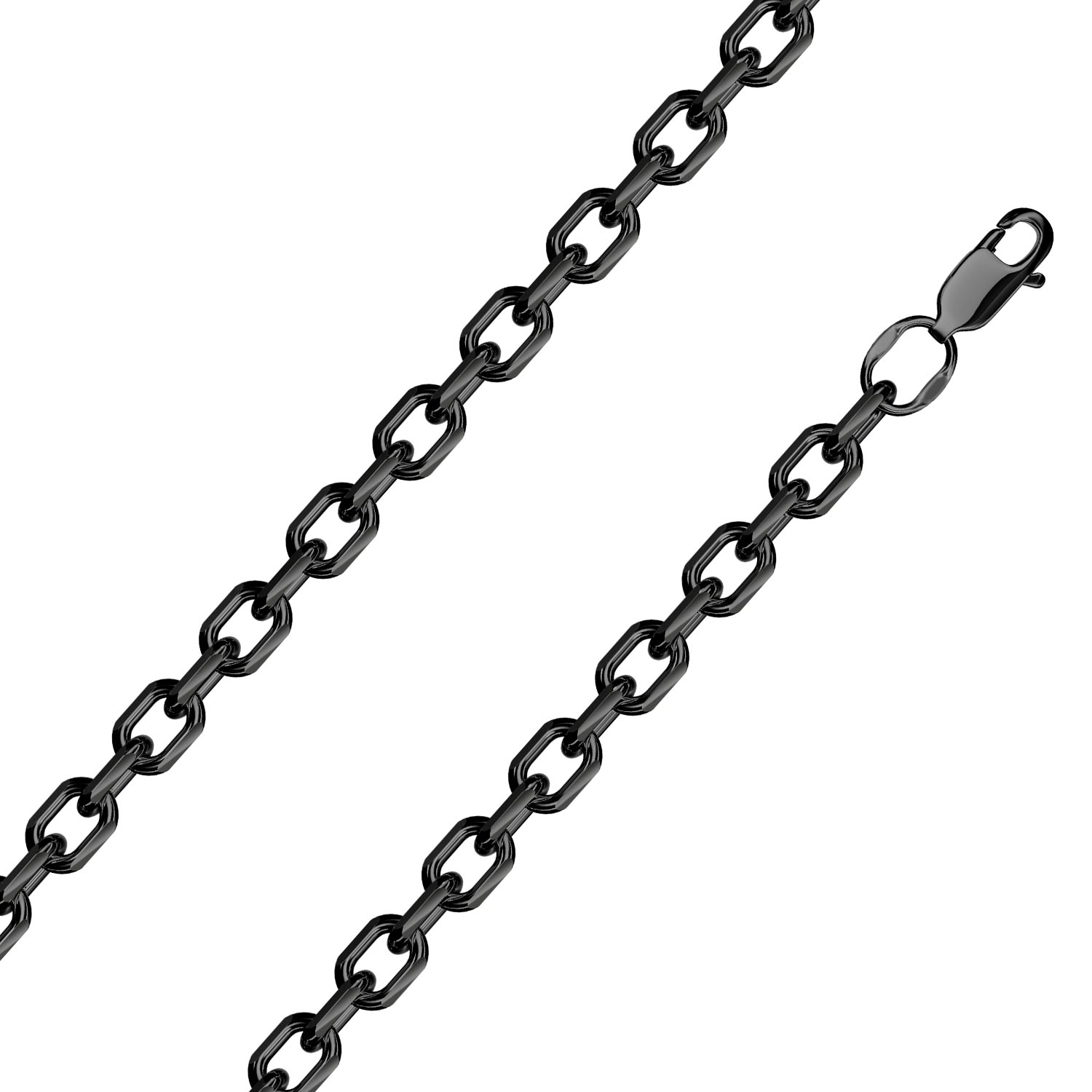 Мужская серебряная цепочка на шею Krastsvetmet NC-22-206-6-1-20 с плетением якорное
