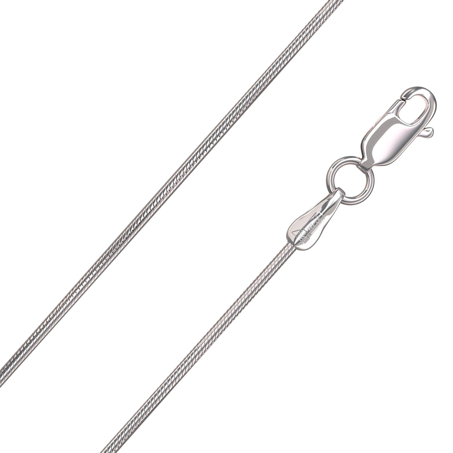 Платиновая цепочка на шею Krastsvetmet NC-41-078-0-30 с плетением снейк
