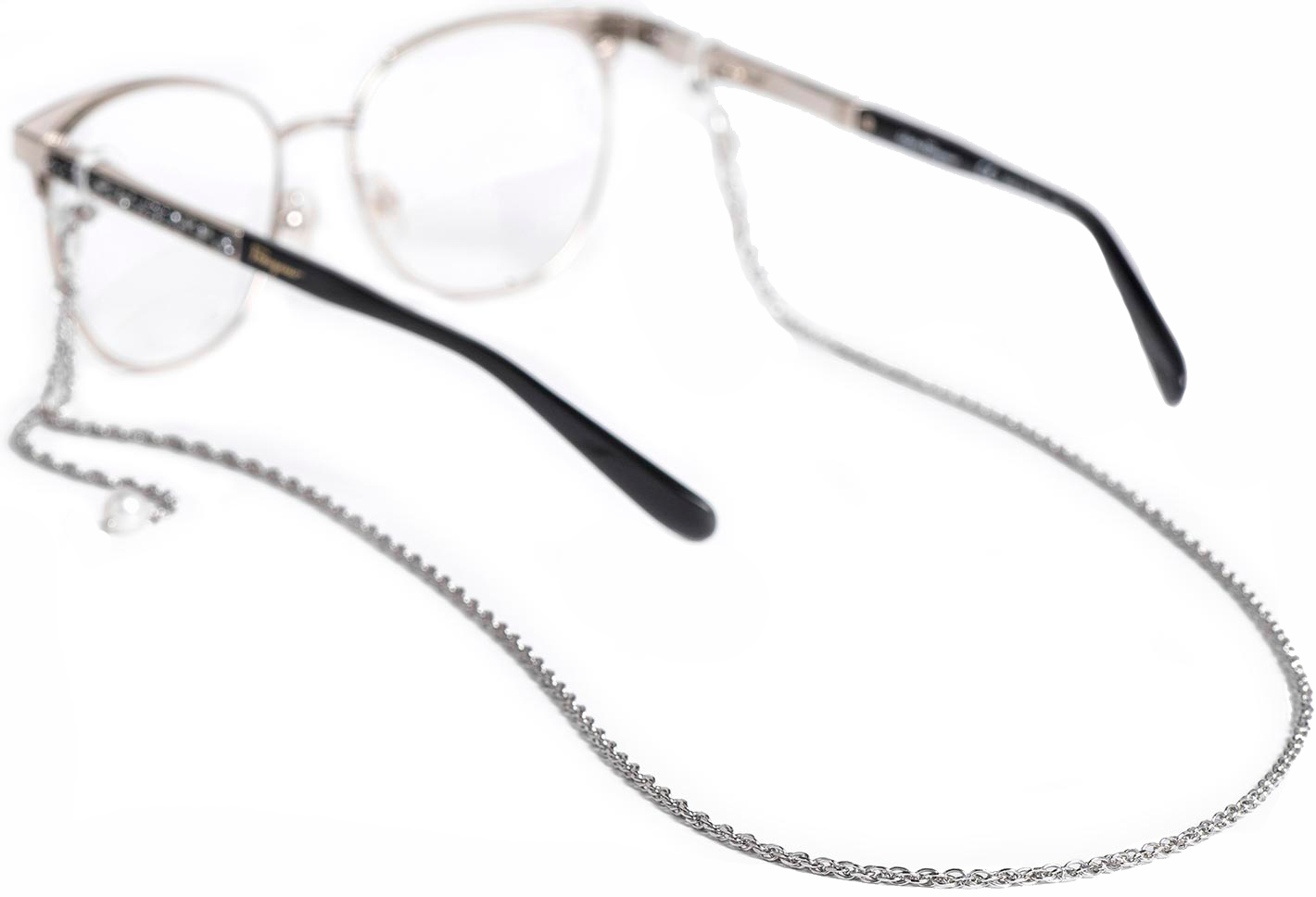 Серебряная цепочка для очков Krastsvetmet NH-22-1580-3-0-50 с жемчугом