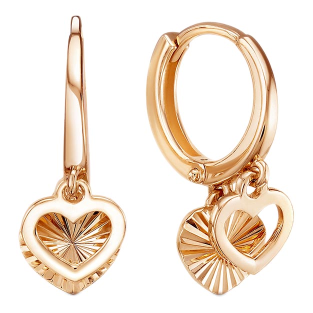 Золотые серьги с подвесками Delta jewelry 2203834-d
