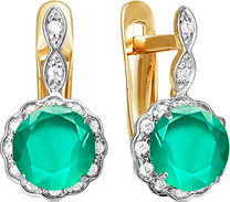 Золотые серьги Delta jewelry 322967-d с кварцем, фианитами