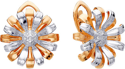 Золотые серьги Delta jewelry D120013 с бриллиантами