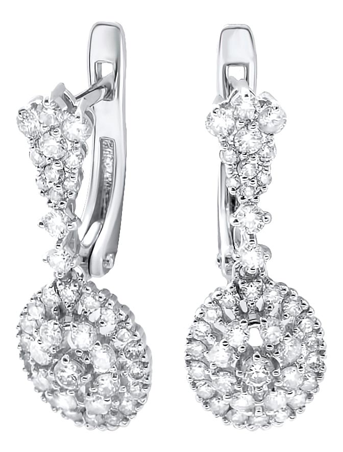 Серьги с подвесками из белого золота La Nordica 19-12-1000-08188-RZ с бриллиантами