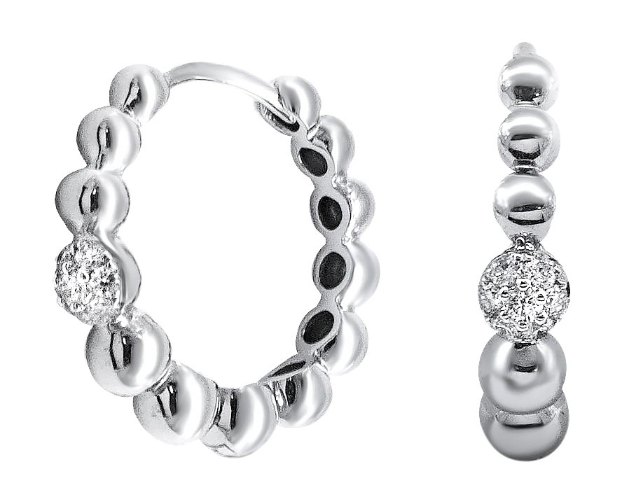 Серьги кольца из белого золота La Nordica 19-12-7091802-NB с бриллиантами