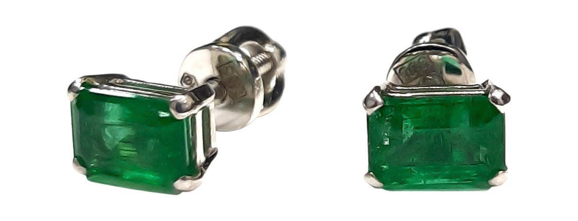 Серьги пусеты-гвоздики из белого золота La Nordica 19-12-9080603-RZ с сапфирами