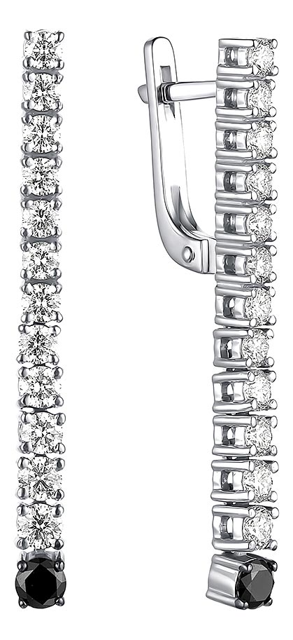 Серьги из белого золота La Nordica 19-15-X000-07469 с цветными бриллиантами