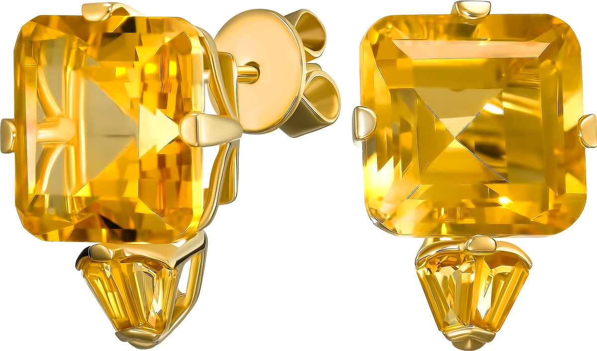 Золотые серьги с подвесками La Nordica 19-20-2109223-UN с цитринами