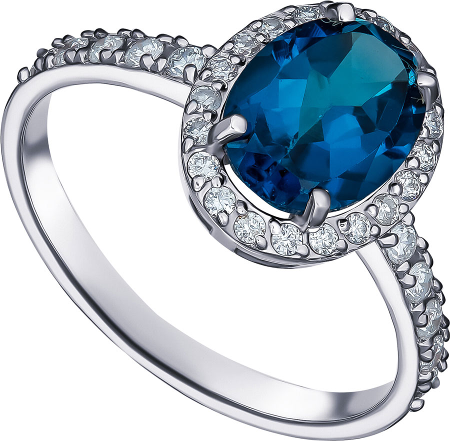 Кольцо из белого золота La Nordica 29-12-1D00-001212901 с бриллиантами, топазом