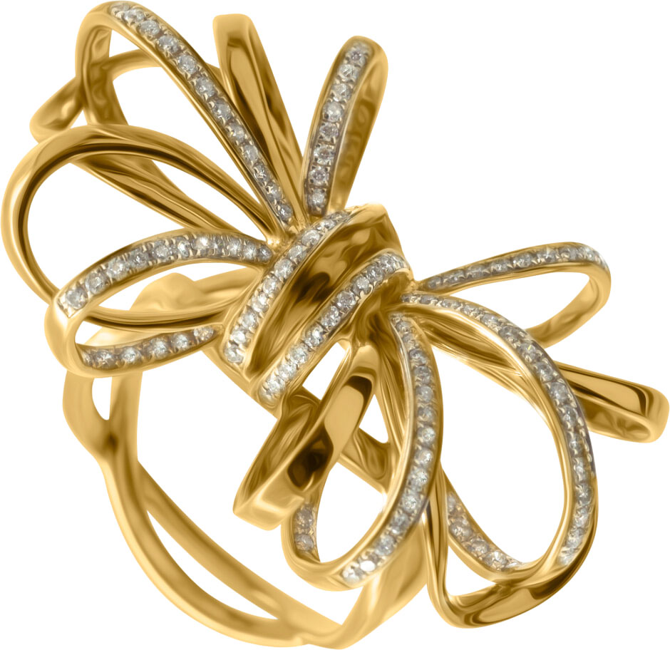 Золотое кольцо ''Бант'' La Nordica 29-20-8050813-GQ с бриллиантами
