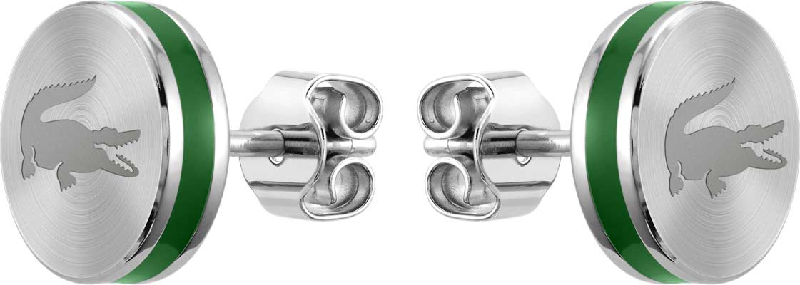 Стальные серьги пусеты-гвоздики Lacoste 2040085 с эмалью