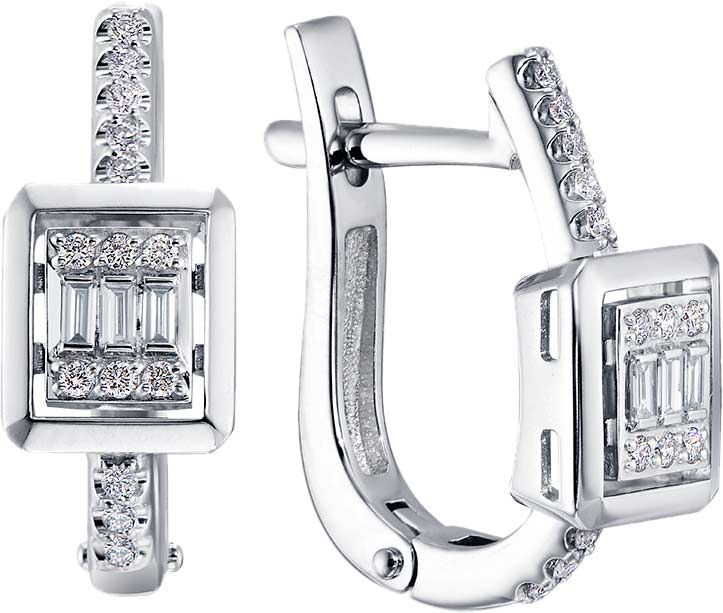 Серьги из белого золота ЛЕТО 1173-2200 с бриллиантами