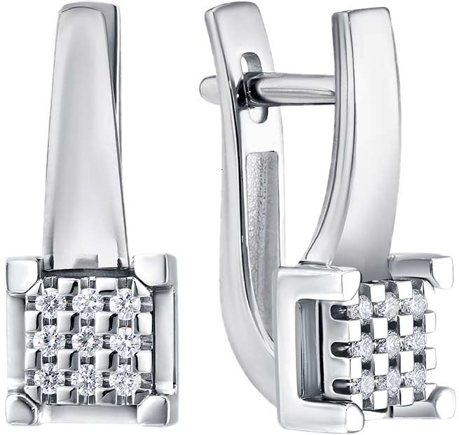 Серьги из белого золота ЛЕТО 1251-2200 с бриллиантами
