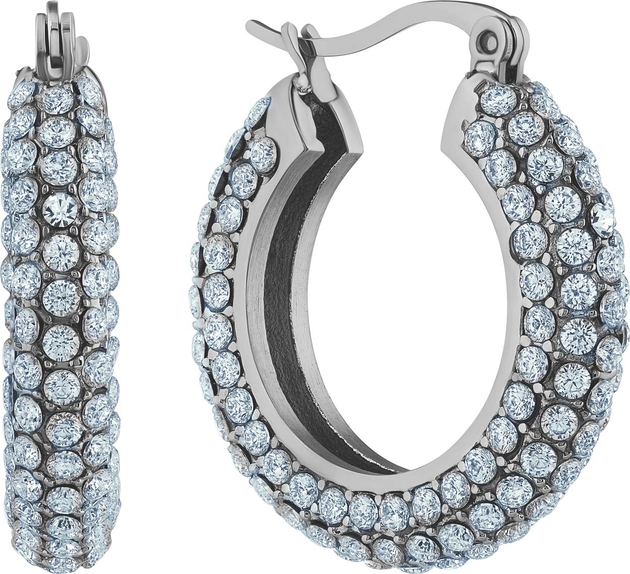 Стальные серьги кольца конго LIU JO LJ2749 с фианитами