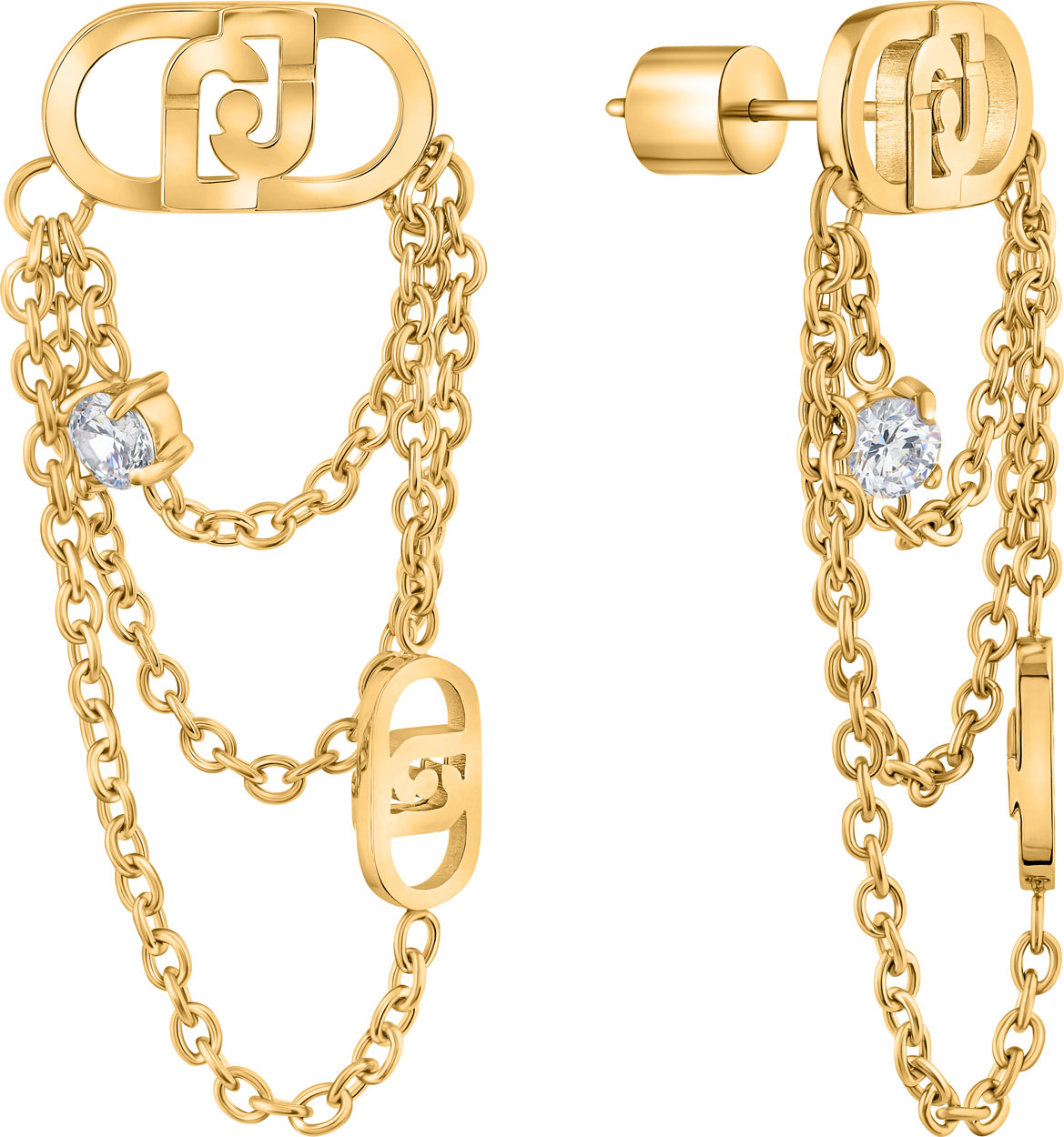 Стальные серьги с подвесками LIU JO LJ2909 с фианитами