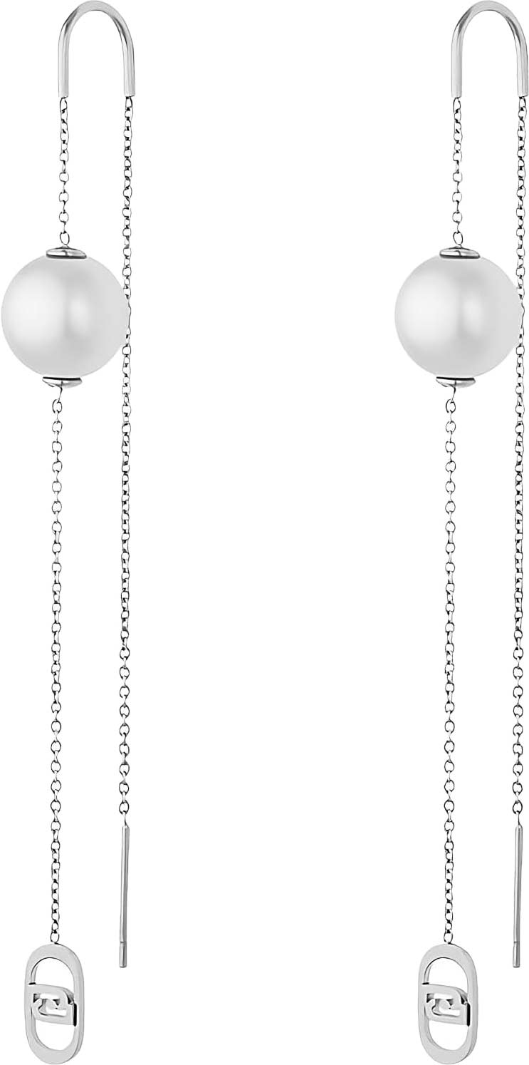 Стальные серьги продевки LIU JO LJ3009 с искусственным жемчугом