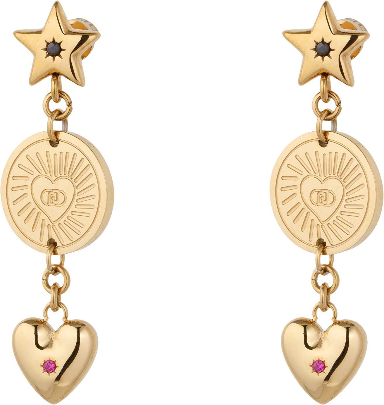 Стальные серьги с подвесками LIU JO LJ3185 с фианитами